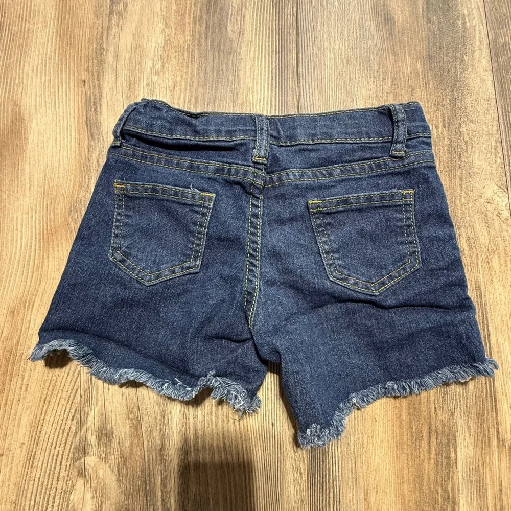 Denim Shorts Blue Orange Fruit Embroidered Kidcore